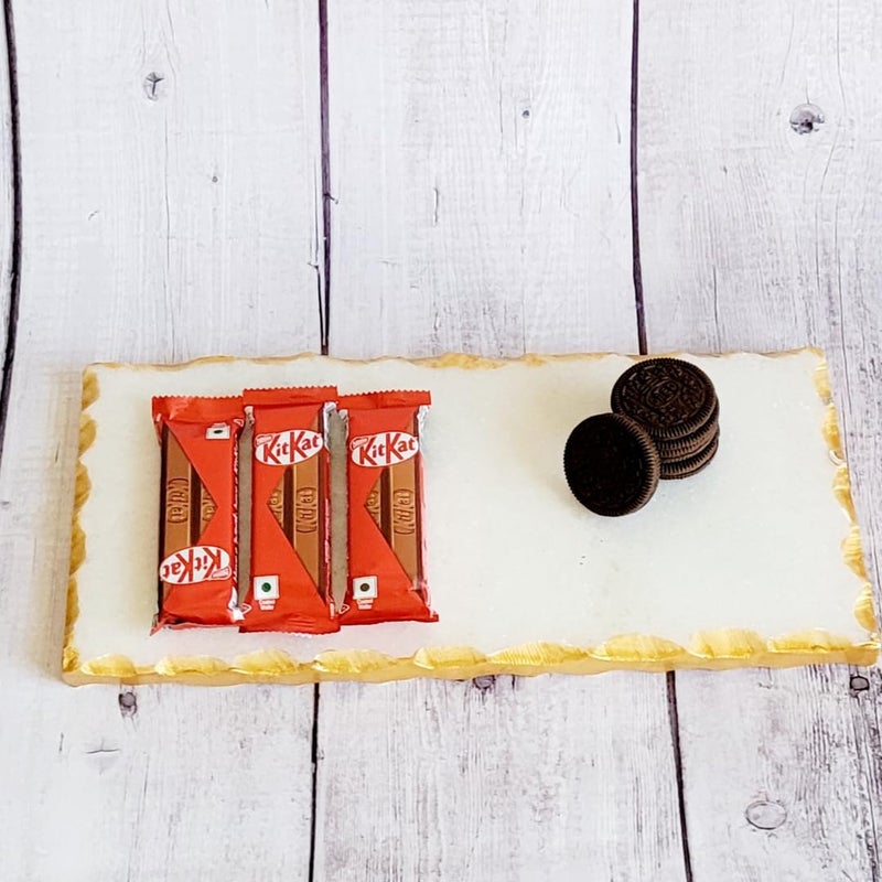 RM صينية تقديم مضيفة من الرخام والذهب RM RM، مخصصة للمطبخ، حرف يدوية للمطبخ - Image 2