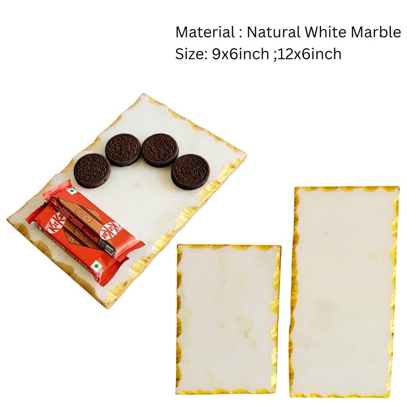 RM صينية تقديم مضيفة من الرخام والذهب RM RM، مخصصة للمطبخ، حرف يدوية للمطبخ - Image 5