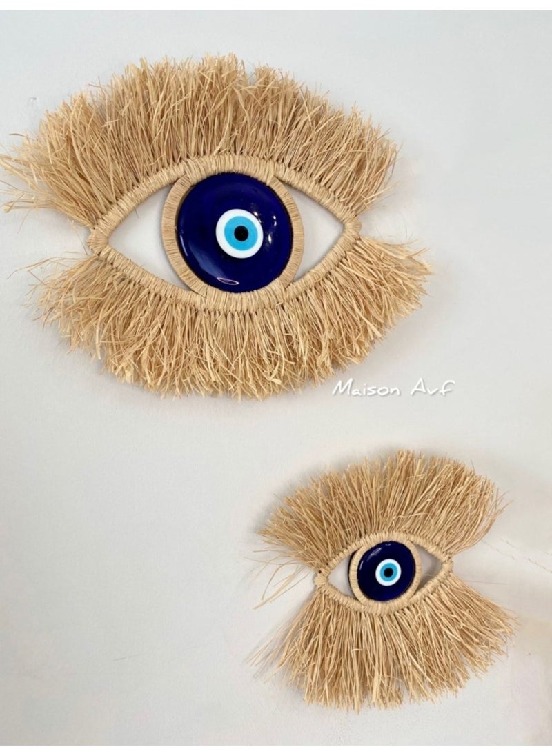Maison Avf Set of 2 Raffia Evil Eye M087  - Image 1