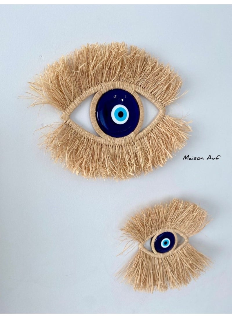 Maison Avf Set of 2 Raffia Evil Eye M087  - Image 2