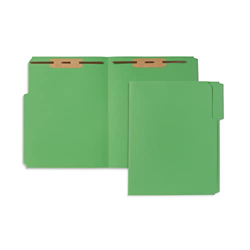 Blue Summit Supplies 50 Green Fastener File Folders - 1/3 Cut Reinforced Tab - Durable 2 Prongs Bonded Fastener Designed to Organize Standard Medical Files, Law Client Files, Office Reports - Letter Size, Green, 50 Pack - Image 1