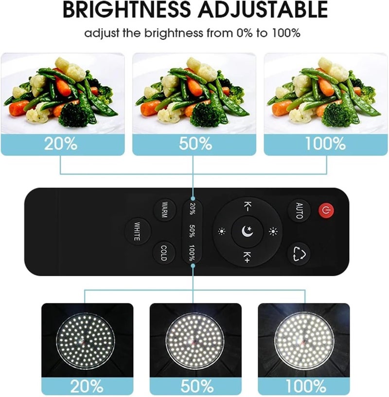 Fh - GlanFen Photography Softbox Lighting Kit with 380W 3 Colors Remote LED Bulbs,Soft Boxes and Carry Bag for Video Recording, Portraits Shooting - Image 5