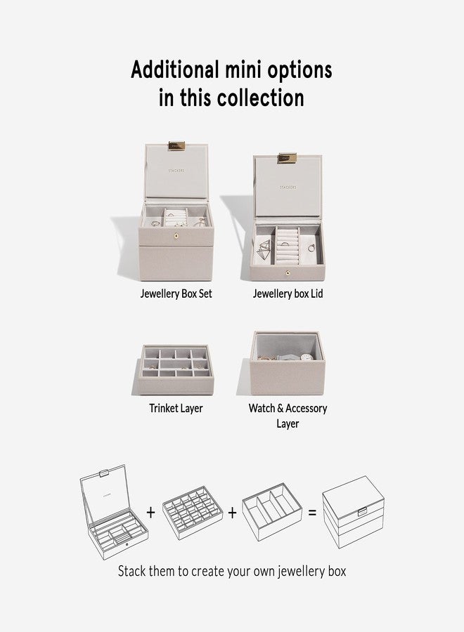 Stackers Trinkets Layer Small | Jewellery Storage Organiser Box for Women - Taupe - Image 4