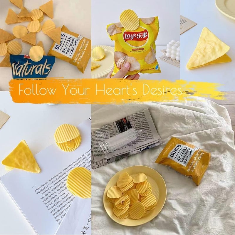 Cute Chip Clips Food Bag Sealer Sealing Clips,Potato Shaped Chip Funny Sealing Clip for Kitchen Food Storage,Snacks Bag Sealer Sealing 4 pieces (4 Triangular) - Image 3