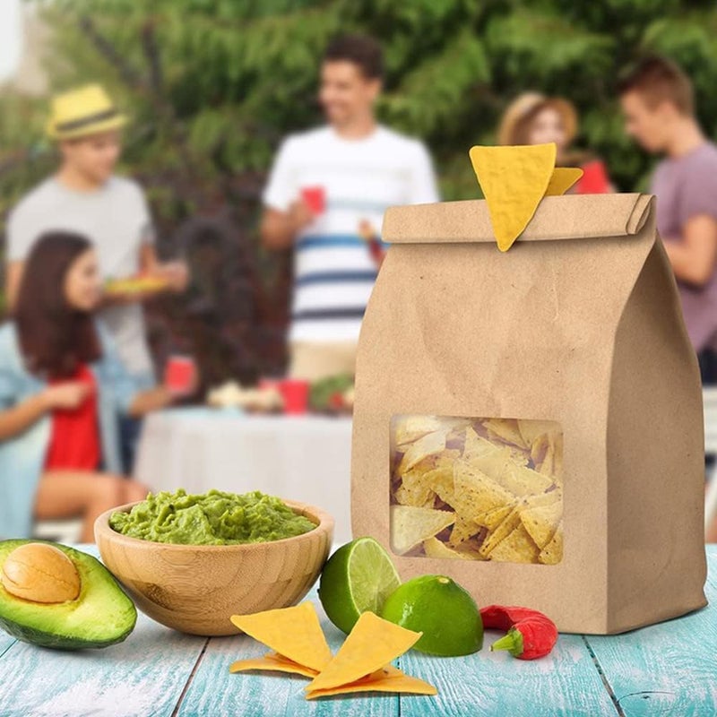 Cute Chip Clips Food Bag Sealer Sealing Clips,Potato Shaped Chip Funny Sealing Clip for Kitchen Food Storage,Snacks Bag Sealer Sealing 4 pieces (4 Triangular) - Image 1