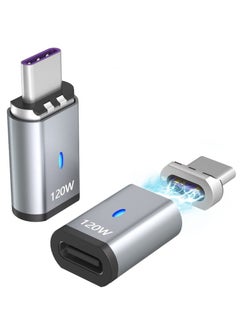 USB C Magnetic Adapter 2 Pack Magnetic USB C Straight Adapter Support PD 100W Quick Charge 480Mbps Data Transfer Compatible with MacBook Pro Air and More Type C Devices