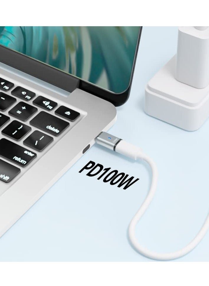 SYOSI - USB C Magnetic Adapter 2 Pack Magnetic USB C Straight Adapter Support PD 100W Quick Charge 480Mbps Data Transfer Compatible with MacBook Pro Air and More Type C Devices - Image 1