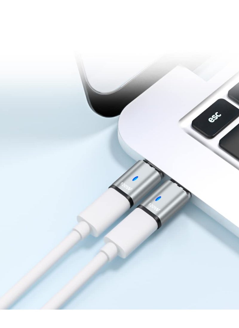 SYOSI - USB C Magnetic Adapter 2 Pack Magnetic USB C Straight Adapter Support PD 100W Quick Charge 480Mbps Data Transfer Compatible with MacBook Pro Air and More Type C Devices - Image 1