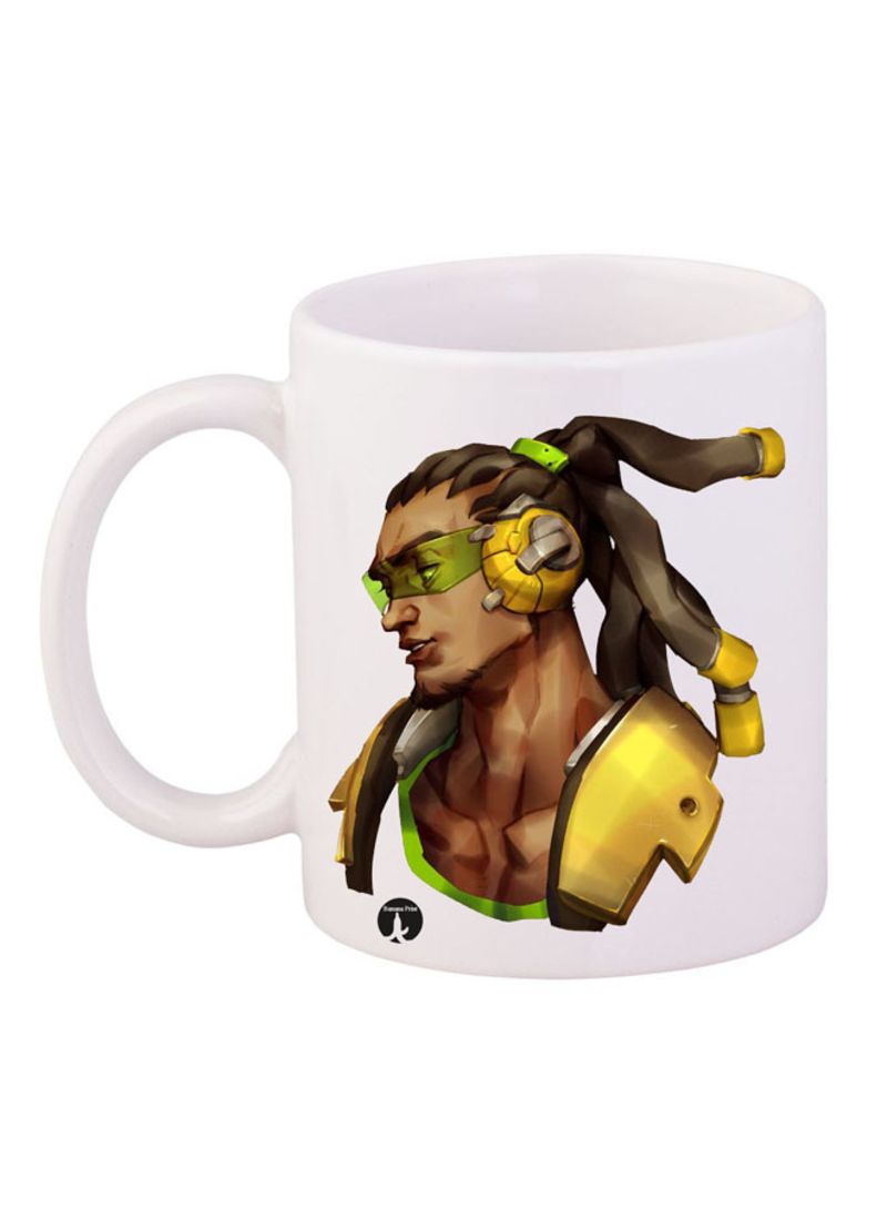 RKN Overwatch Video Game Printed Mug White/Yellow/Green 12ounce