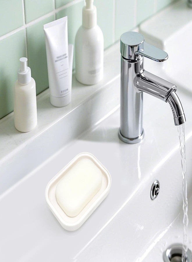 Morepack Double Layer Draining Soap Dish, Plastic Dishwashing Sponge Soap Holder for Kitchen, Bathroom, and Washstand (Milky White) - Image 3
