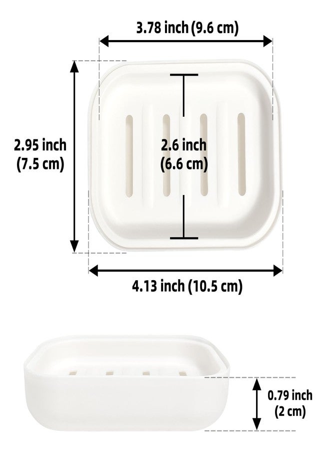 Morepack Double Layer Draining Soap Dish, Plastic Dishwashing Sponge Soap Holder for Kitchen, Bathroom, and Washstand (Milky White) - Image 2