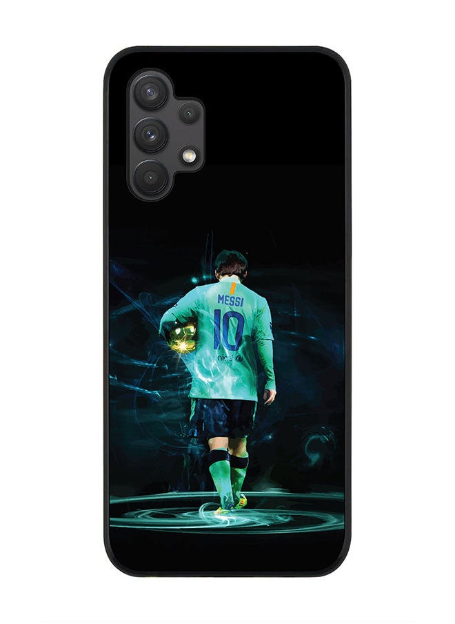 Stylizedd Rugged Black edge case for Samsung Galaxy A32 (LTE/4G) Slim fit Soft Case Flexible Rubber Edges Anti Drop TPU Gel Thin Cover - Golden Messi  - Image 1