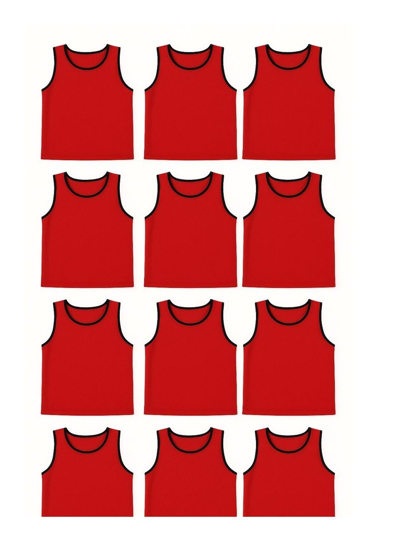 H PRO Football Pinnies | Training Jackets | Set of 12 | RED - Image 1