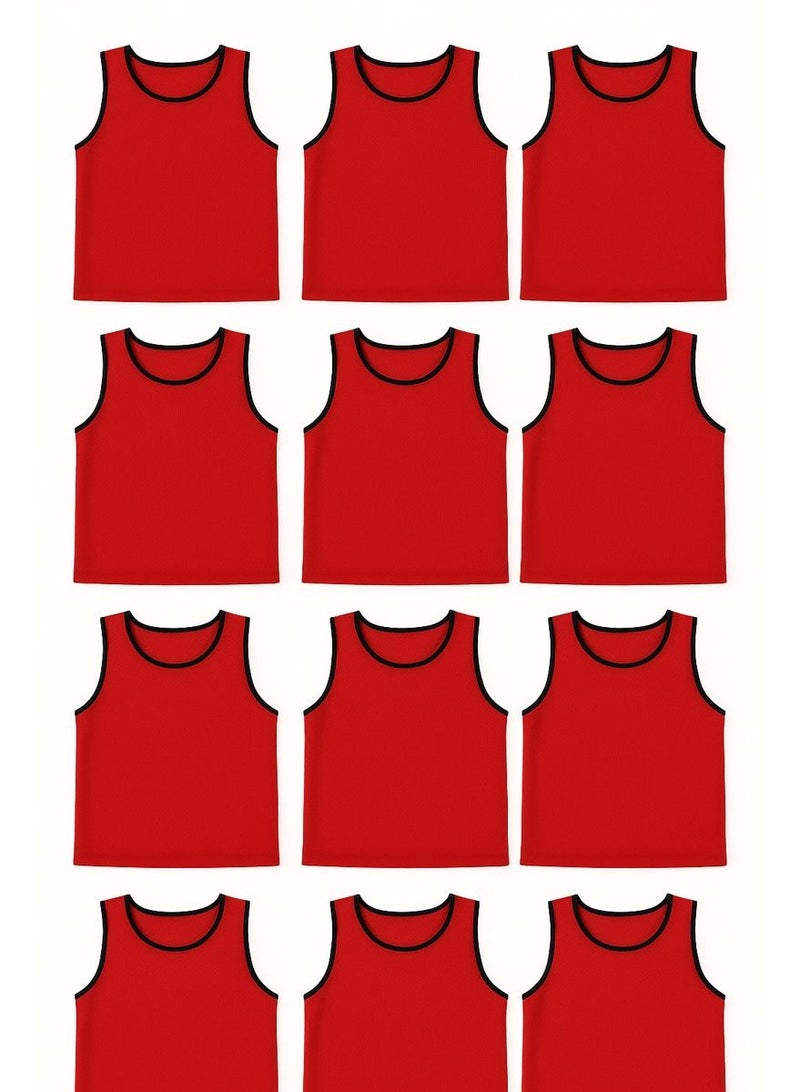 H PRO Football Pinnies | Training Jackets | Set of 12 | RED - Image 2