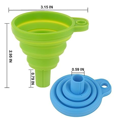 RIVUGJA Silicone Collapsible Funnel Foldable Kitchen Funnel Hopper for Water Bottle Liquid Transfer Food Grade - Image 2
