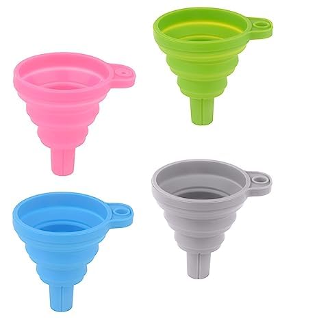 RIVUGJA Silicone Collapsible Funnel Foldable Kitchen Funnel Hopper for Water Bottle Liquid Transfer Food Grade - Image 1