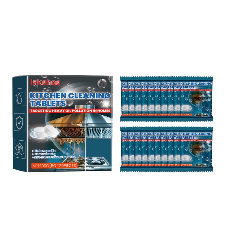 Jakehoe Kitchen Cleaning Effervescent Tablets Stove Tiles Bathroom Kitchen Heavy Oil Dirt Stain Cleaning Effervescent Tablets - Image 1