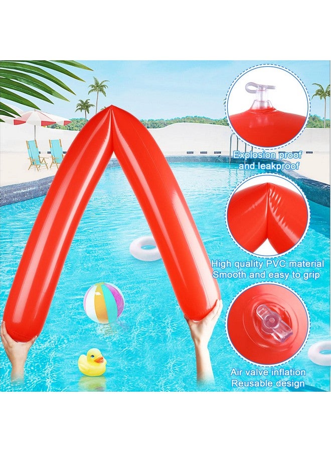 Junkin 6 Pcs 59 Inch Pool Inflatable Sticks Colorful Inflatable Pool Noodles Stick Giant Blow Up Pool Noodles Pvc Float Outdoor Water Games Toy For Adult Kid Swimming Pools Beach Lake Party 6 Color - Image 3