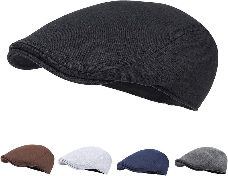 FEINION Men Cotton Newsboy Cap Soft Fit Cabbie Hat - Image 4