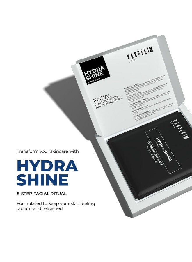 Kanpeki Hydra Shine 5-Step Facial Kit | Deep Hydration & Glow | With Shea Butter, Algae & Vitamin A | For Dry & Normal Skin | Brightening & Moisturizing - Image 2