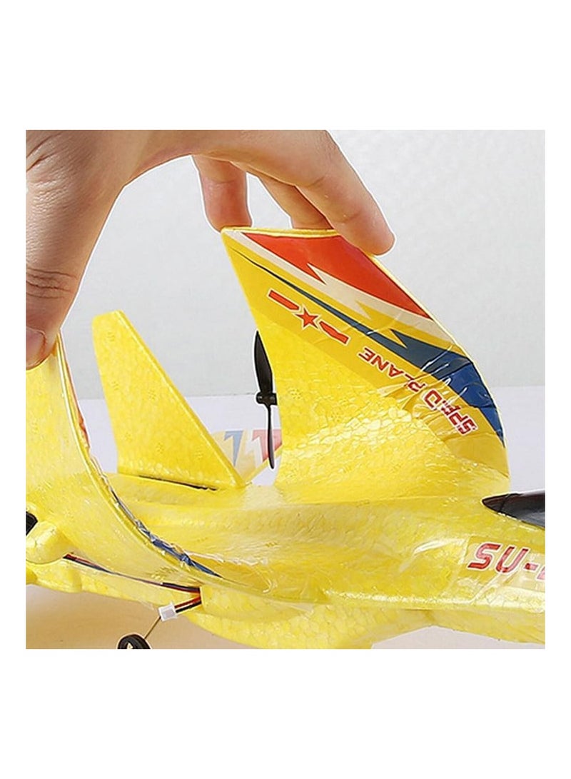 Su-27 RC Aircraft, 2.4GHz 2 Channel RC Aircraft with Gyro Night Light, Suitable for Adults, Beginners and Children Yellow  - Image 2