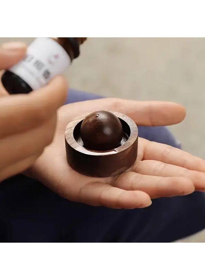 Elegant Walnut Wooden Essential Oil Diffuser Spherical Shape Natural Fragrance Dispenser for Car Bedroom Bathroom Decor No Electricity Needed Ideal Gift Modern Wood Finish Air Freshener Home - Image 2