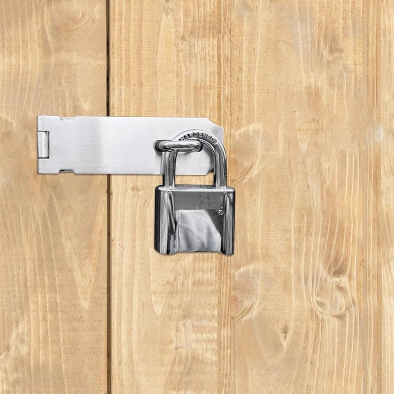 Stainless Steel 4 Inch Heavy Duty Hasp Locks 10 Pack with Screws for Sheds Gates - Image 4