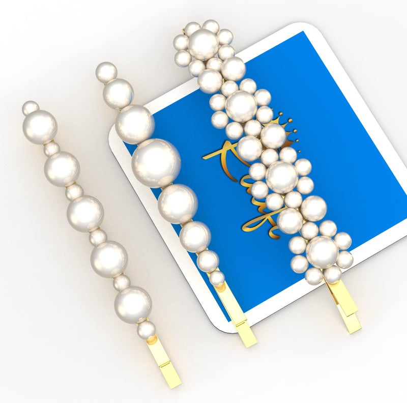Raafi Pearls Hairstyles Fancy Pins For Girls' and Women’s (Pack of 3) - Image 3