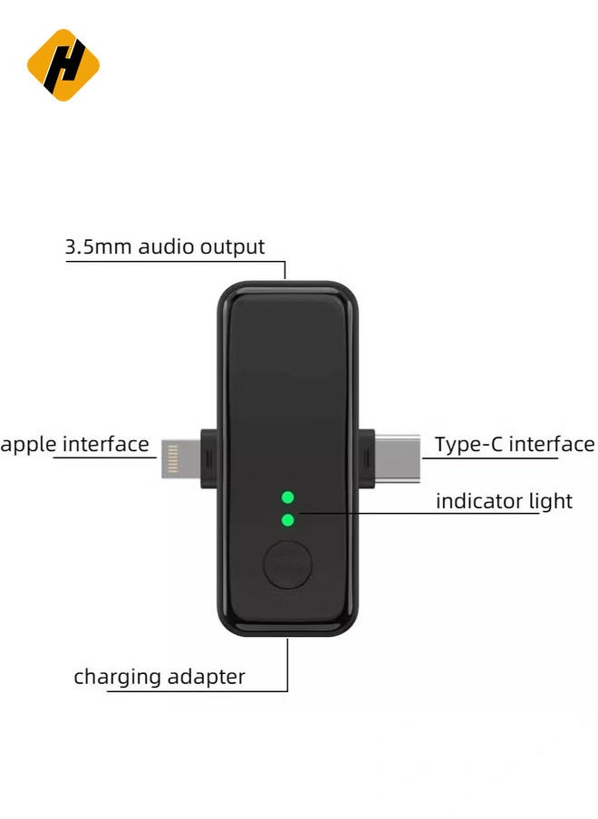 HuHa 3 in 1 Wireless microphone for iPhone and Type-C Plug one with 2 Microphe  - Image 2