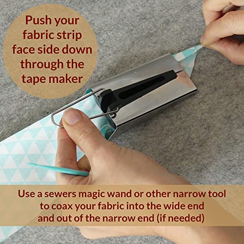Madam Sew XL Bias Tape Maker – 50mm Single and Double Fold Bias Tape Binding Tool for Quilting, Fabric Tube Maker for Coordinating Quilt Seam Binding - Image 3