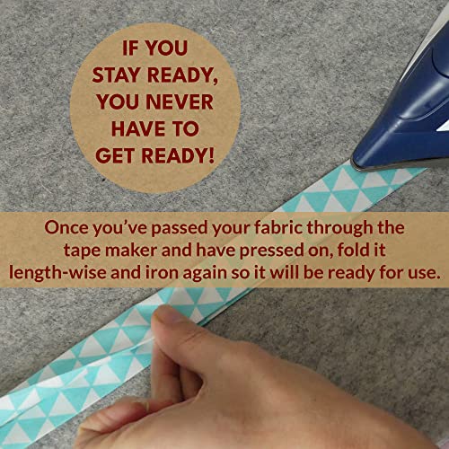 Madam Sew XL Bias Tape Maker – 50mm Single and Double Fold Bias Tape Binding Tool for Quilting, Fabric Tube Maker for Coordinating Quilt Seam Binding - Image 5