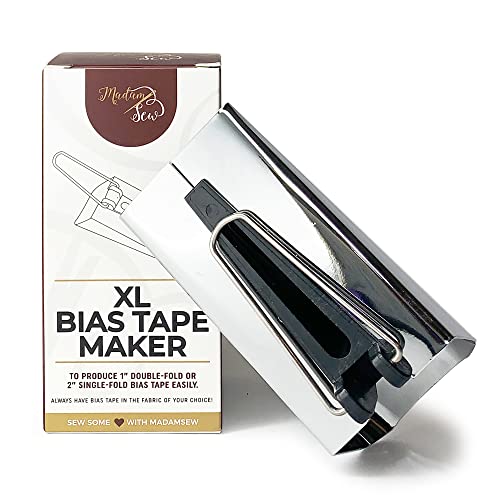 Madam Sew XL Bias Tape Maker – 50mm Single and Double Fold Bias Tape Binding Tool for Quilting, Fabric Tube Maker for Coordinating Quilt Seam Binding - Image 1