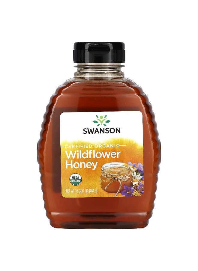 SWANSON Swanson, Certified Organic Wildflower Honey, 16 oz (454 g)  - Image 1