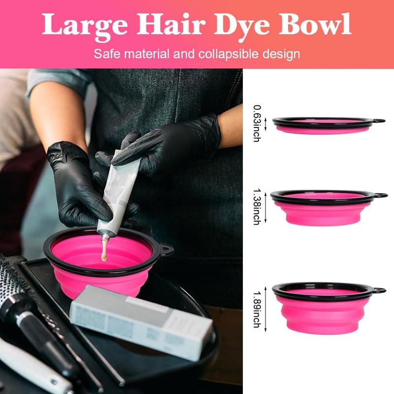 Moonmini Hair Dye Color Brush and Bowl Set, Color Bowl Brushes Tool Mixing Bowl Kit Tint Comb for Hair Tint Dying Coloring Applicator (Pink&Black) - Image 4