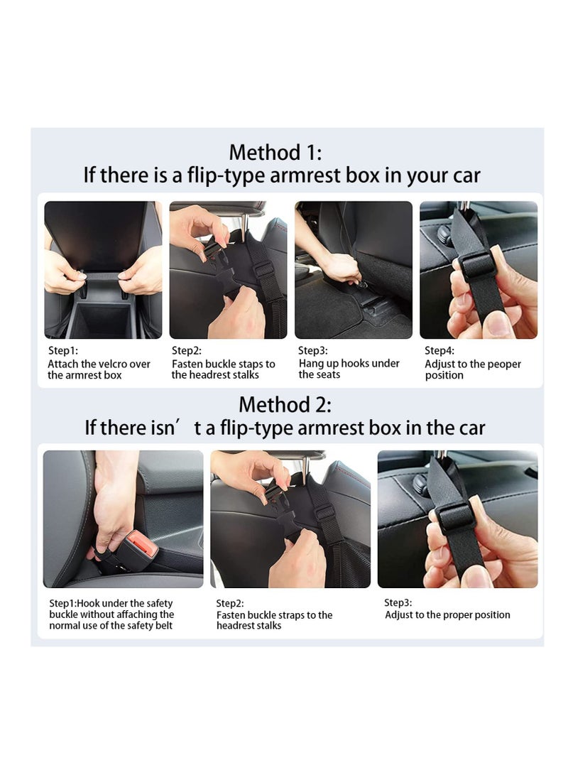 SOLARAE Car Handbag Purse Holder Between Seats, Auto Seat Leather Organizer Pocket, Front Seat Bag Box Storage For Cell Phone Document, Backseat Barrier For Kids Pet, Fits For Most Vehicles, Black - Image 5