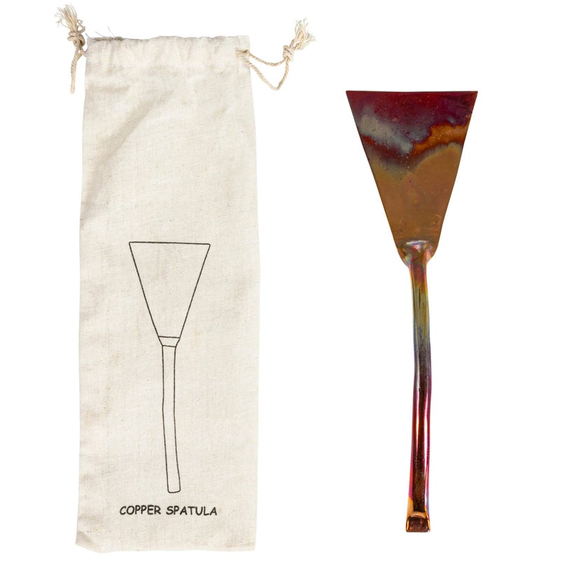 Creative CoOp Modern Copper Drawstring Bag Burnt Finish Cake Server