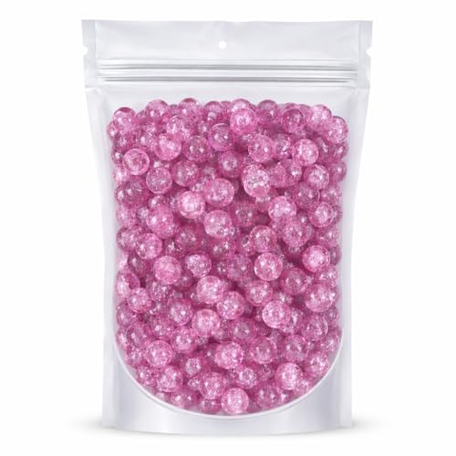 Ambitieux 650+ Pcs Crackle Glass Beads for Jewelry Making | 8mm Assorted Color Round Glass Beads for Bracelet, Necklace, Anklet & DIY Craft | Bulk Bead Kit for Selling & Handmade Business (Purple) - Image 1