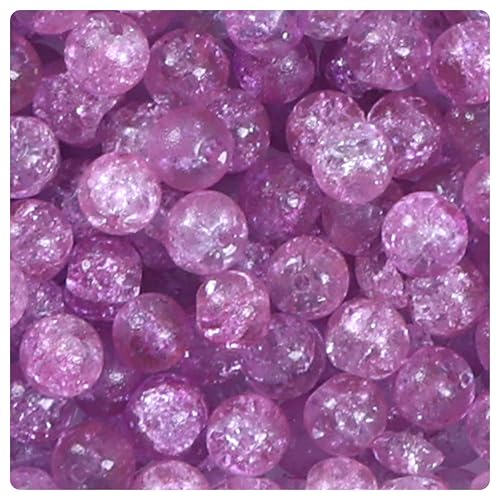 Ambitieux 650+ Pcs Crackle Glass Beads for Jewelry Making | 8mm Assorted Color Round Glass Beads for Bracelet, Necklace, Anklet & DIY Craft | Bulk Bead Kit for Selling & Handmade Business (Purple) - Image 2