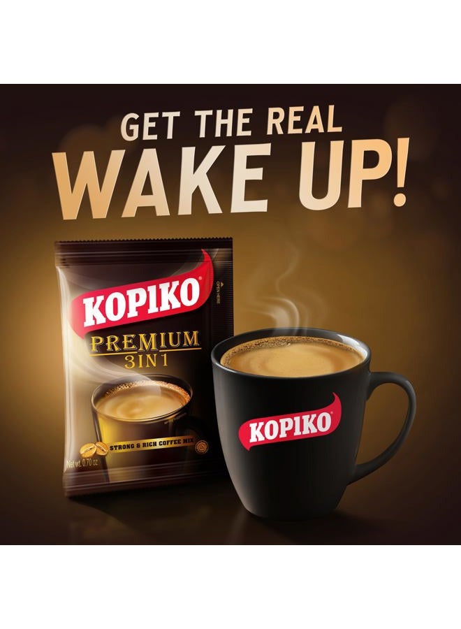 KOPIKO Premium 3 in 1 Instant Coffee Mix – Authentic Indonesian Volcanic Coffee, Strong Yet Smooth, Pre-Mixed with Creamer & Sugar (21.2 OZ in 30 Coffee Sachets) - Image 2