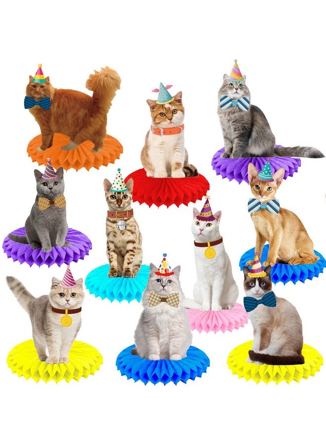 umoni 10 قطع مراكز طاولة على شكل خلية نحل للحفلات لعيد ميلاد القطط أدوات حفلات تزيينات رائعة لعيد ميلاد القطط وحفلة استقبال المولود - Image 1