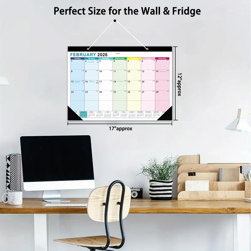 Dayvorax 2026-2027 Desk Calendar - 18 Month Desk Calendar 2026-2027, Jan 2026 - Jun 2027, 17" x 12", Large Desk Calendar with Thick Paper, Large Blocks, Stickers, Home or Office Calendar for Easy Organizing - Image 2