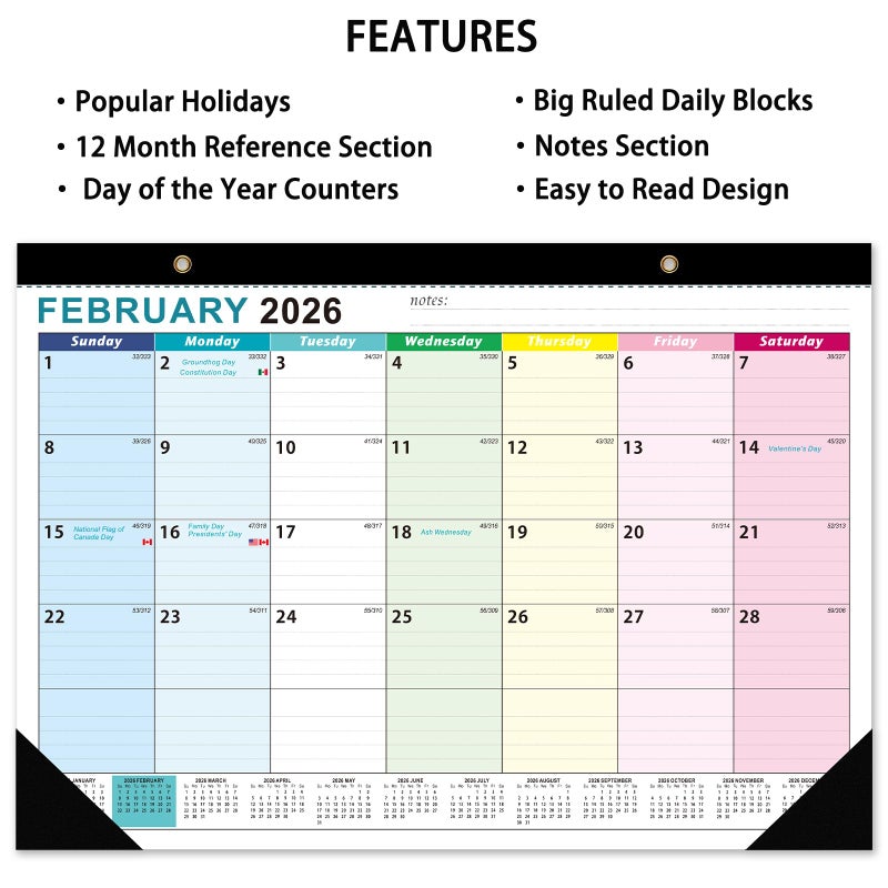 Dayvorax 2026-2027 Desk Calendar - 18 Month Desk Calendar 2026-2027, Jan 2026 - Jun 2027, 17" x 12", Large Desk Calendar with Thick Paper, Large Blocks, Stickers, Home or Office Calendar for Easy Organizing - Image 4