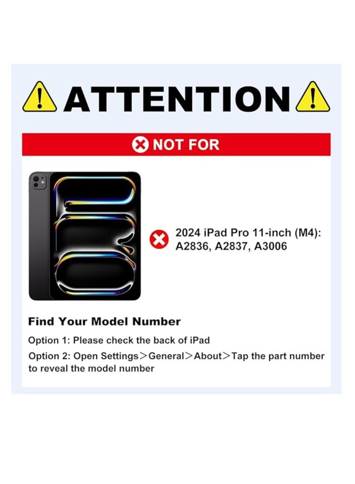 حافظة لوحة مفاتيح لجهاز iPad Air 11 بوصة (M2) iPad Pro 11 بوصة (الجيل الأول/الثاني/الثالث/الرابع) حافظة لوحة مفاتيح مغناطيسية بتصميم سحري مع لوحة تتبع متعددة اللمس متوافقة مع iPad Air 10.9 الجيل الرابع/الخامس. - Image 5