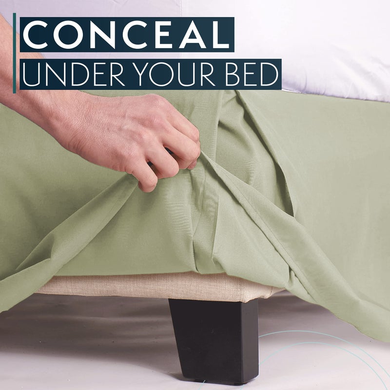 إتش سي كوليكشن HC Collection Twin Bed Skirt Soft Soft Microfiber Box Cover 4 "بوصة إسقاط سرير تنورة مزدوجة تجاعيد وتتلاشى مقاومة - حكيم  - Image 3