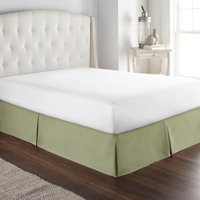 إتش سي كوليكشن HC Collection Twin Bed Skirt Soft Soft Microfiber Box Cover 4 "بوصة إسقاط سرير تنورة مزدوجة تجاعيد وتتلاشى مقاومة - حكيم  - Image 1