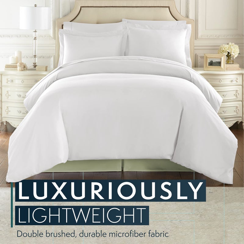 إتش سي كوليكشن HC Collection Twin Bed Skirt Soft Soft Microfiber Box Cover 4 "بوصة إسقاط سرير تنورة مزدوجة تجاعيد وتتلاشى مقاومة - حكيم  - Image 4