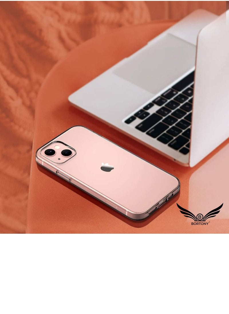 BORTONY - Protective Case for iPhone 14 Crystal Clear Shockproof Yellowing-Resistant Slim Transparent Phone Cover for Apple iPhone 14 (6.1 inch) Clear - Image 1
