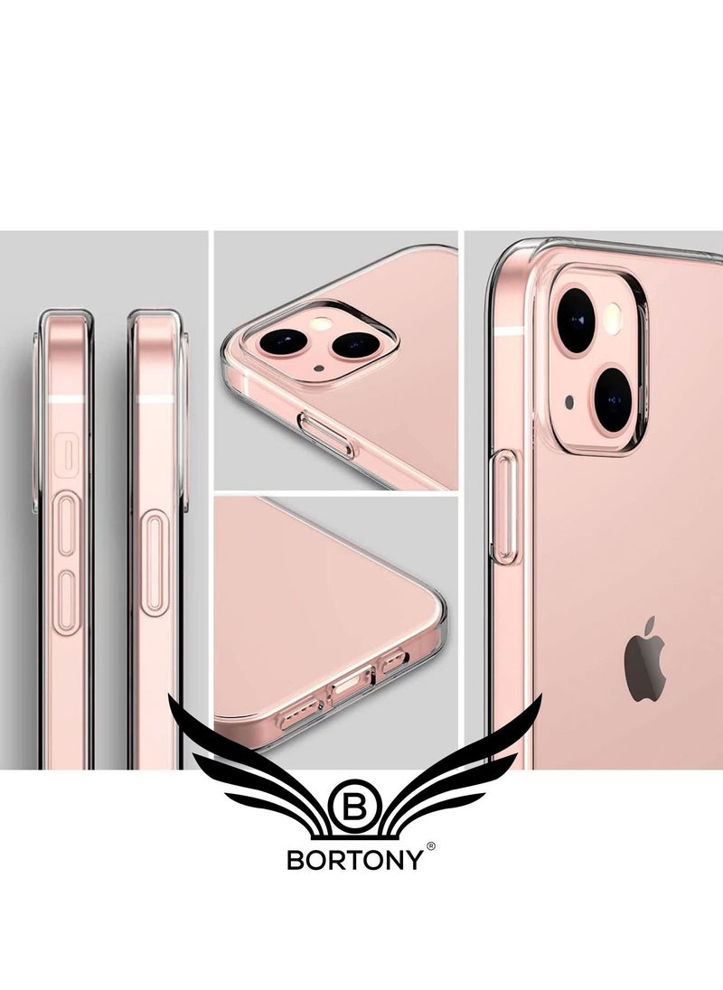 BORTONY - Protective Case for iPhone 14 Crystal Clear Shockproof Yellowing-Resistant Slim Transparent Phone Cover for Apple iPhone 14 (6.1 inch) Clear - Image 1