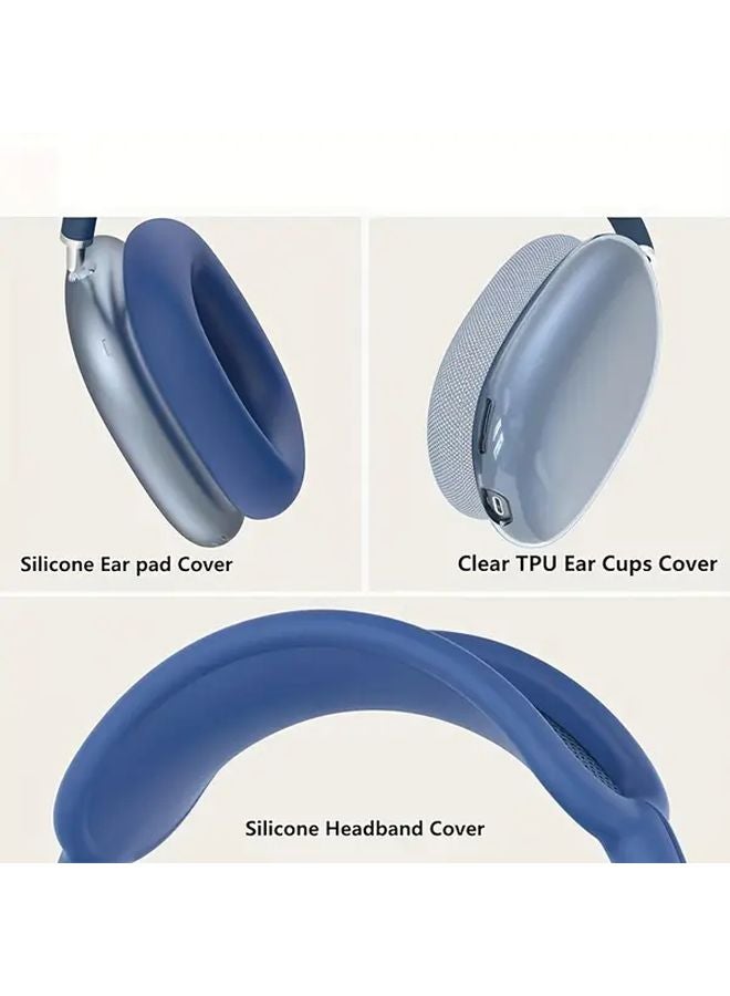 White 3 in 1 AirPods Max Protective Case Set Transparent TPU Cover Anti Scratch - Image 4