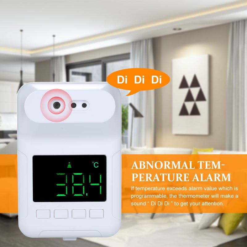 Non-Contact Digital Thermometer Voice Reading Thermometer Wall-Mounted Infrared Forehead Thermometer with LCD Display Fever Alarm Memory Function ℃/℉ - Image 2